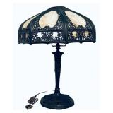Antique Art Nouveau Stained Glass Table Lamp