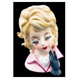 Vintage Ceramic Lady Head Vase