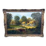 1975 Malcolm Gearing Cottage Scene Oil Painting