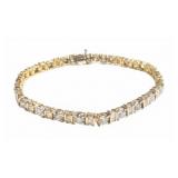 14kt Yellow and White Gold Diamond Tennis Bracelet