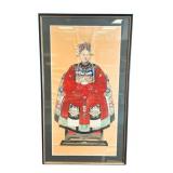 Large Chinese Ancestor Portrait Oil Painting