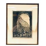 Lionel Reiss Etching ï¿½The Ghettoï¿½