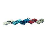 5 Aurora HO Slot Cars