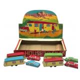 Vintage Friction House Trailer Tin Litho Store Dis