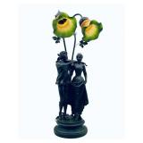 Art Nouveau Style Twin Figural Table Lamp