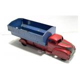 Vintage Pressed Steel Blue and Red Dump Truck