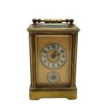 Antique French Miniature Brass Carriage Clock