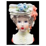 United Import Victorian Ceramic Lady Head Vase
