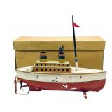 German Wind Up Tin Litho Clockwork Boat