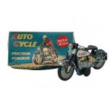 Japan Tin Friction Harley Venus Motorcycle w/Origi
