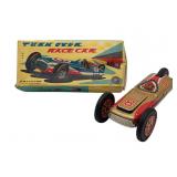Japan Turn Over Friction Race Car Tin Litho Toy