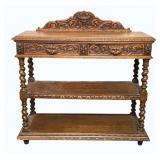 Antique Hand Carved Gothic/Renaissance Sideboard/B