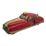 Vintage Tin Litho Friction Chief Fire Department C