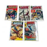 5 Vintage Marvel Daredevil Comic Books