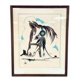 Dave Paladin (Chethlane) Navajo Horse Acrylic Pain