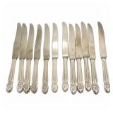 12 National Sterling Dinner Knives