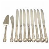 10 Towle Sterling Silver Dinner Knives, Cheese Kni