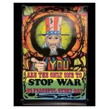 1970 Wespac ï¿½Stop Warï¿½ Psychedelic Blacklight Post