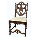 Antique Hand Carved Gothic/Renaissance Dining Chai