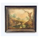 ï¿½Carthorses Drinking at Streamï¿½ Oil Painting