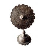Qajar Engraved Gold-Damascened Steel Mirror Stand