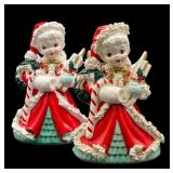 (2) Vintage Napco Christmas Shopping Angel