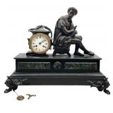 Antique Marble Slate Mantle Clock/Statue