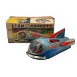 Modern Toys Atom Rocket 7 Tin Litho Spaceship