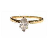 14kt Yellow Gold Marquise Diamond Ring