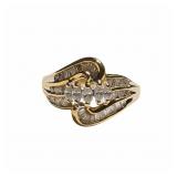 14kt Yellow Gold Baguette and Marquise Diamond Rin