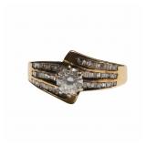 10kt Yellow Gold Baguette Diamond Engaement Ring