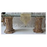 Ornate Neoclassical Console Table With Glass Top