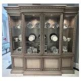 Ornate Carved Wood Lighted China Cabinet