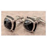 Aloe Sterling Silver MenÕs Gemstone Cufflinks