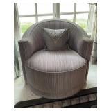 Fabric Swivel Accent Chair With Pillow
