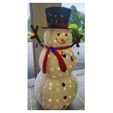 Wire Mesh Light-Up Snowman