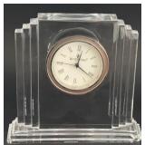 Waterford Crystal Art Deco Metropolitan Desk Clock