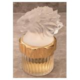 Lalique Crystal Lions Head After Shave Bottle