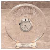 Lalique Crystal Leopard Countertop Clock