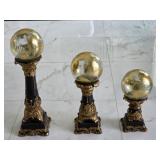 (3) Vintage Sterling Industries Mercury Glass Orb