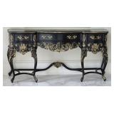 French-Style Black And Gold Console Table