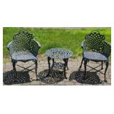 3-Piece Cast Aluminum Bistro set, featuring intric