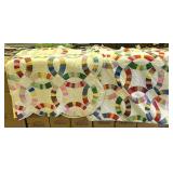 (2) Double Wedding Ring Pattern Quilts With Scallo
