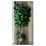 Artificial Birch Tree in a Gold-Accented Japanese-