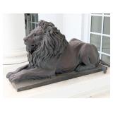 RARE Life Size Resting Bronze Lion Sculpture by La