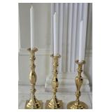 Baldwin Solid Brass Tall Candle Stick Holders