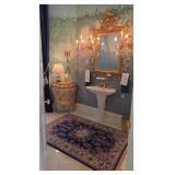 Contents Of Half Bathroom Includes Gold Gilt Mirro