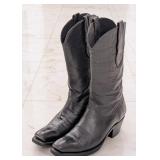 Custom Black Leather Cowboy Boots