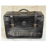 Vtg Versace Black Crocodile Luggage Bag