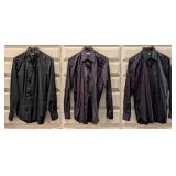 (3) Napoleon Black Dress Shirts